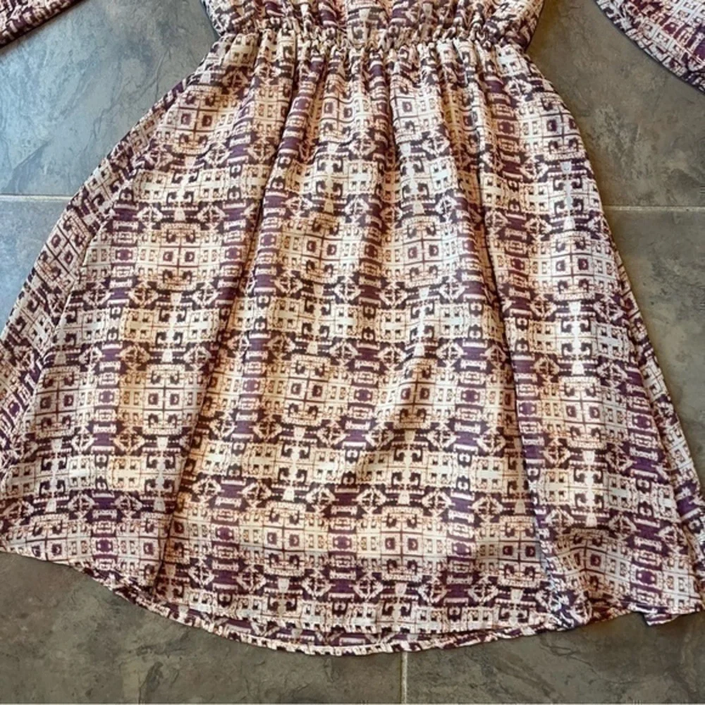 Beautiful pattern Zouk 3/4 sleeves dress